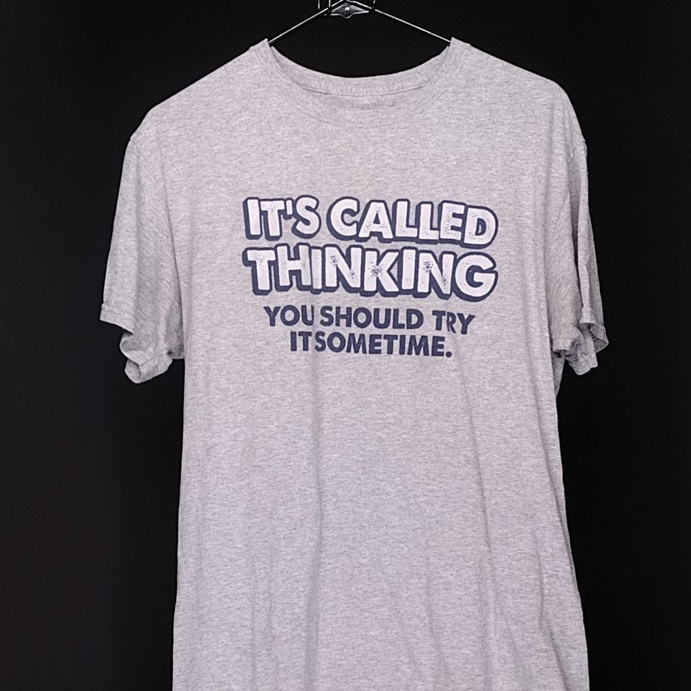 Funny Graphic Tee Small Grey